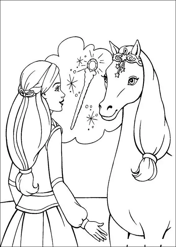 Barbie and The Magic Pegasus Children Coloring Pages 6